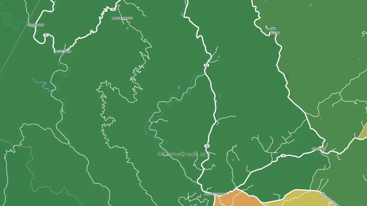 Collettsville, NC Map of Vehicle Theft Rates