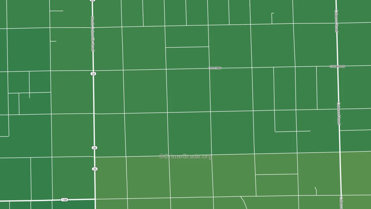 Colling, MI Map of Vehicle Theft Rates