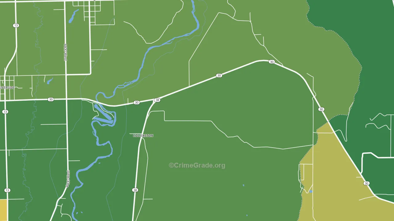 Collinston, UT Map of Vehicle Theft Rates
