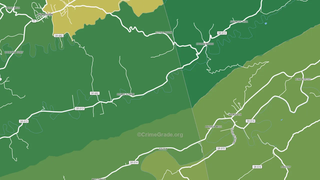 Collinwood, VA Map of Vehicle Theft Rates