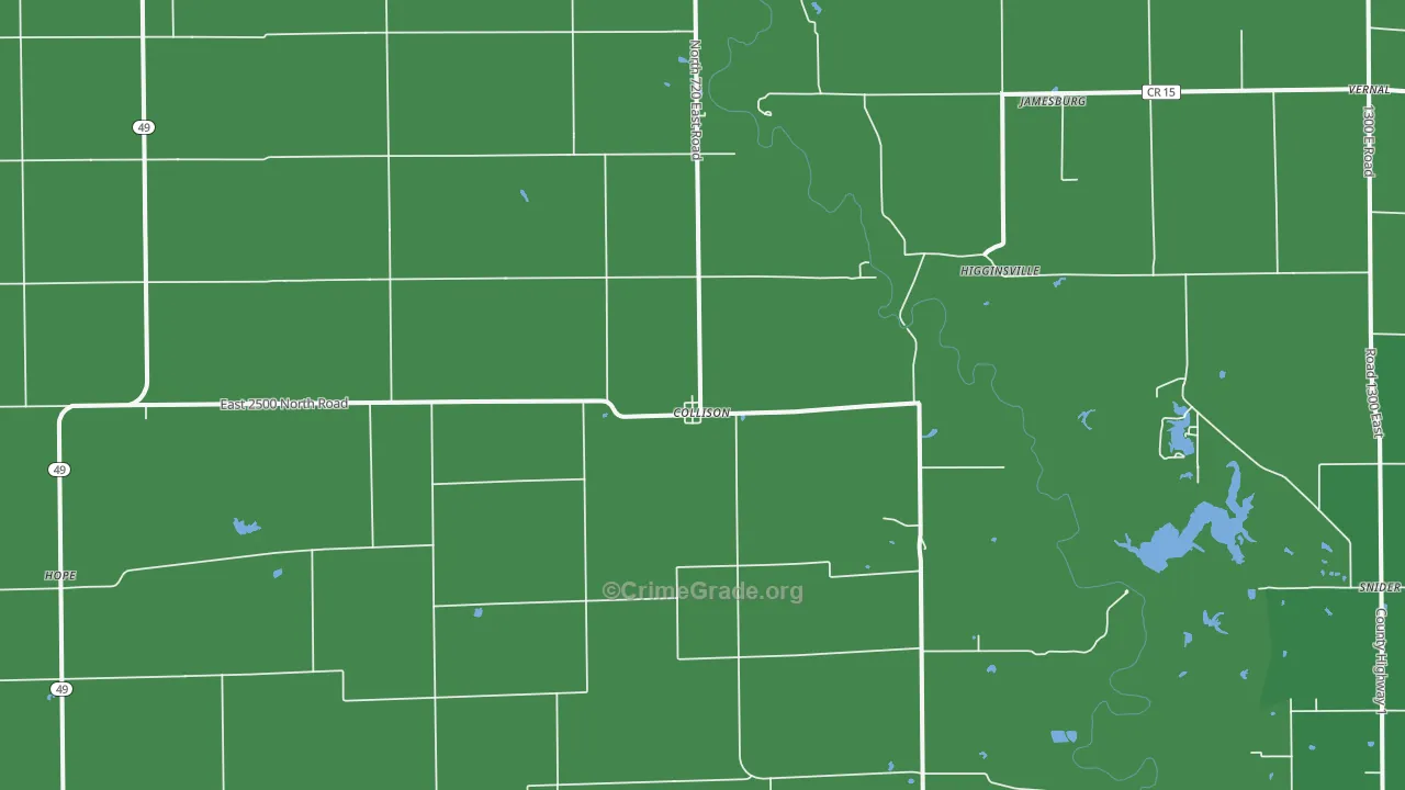 Collison, IL Map of Vehicle Theft Rates