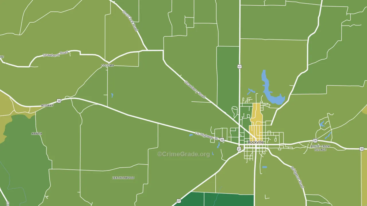 Coloma, IN Map of Vehicle Theft Rates