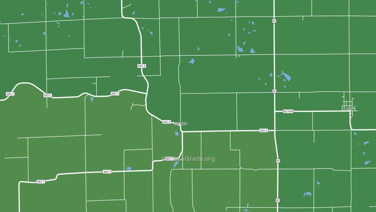 Coloma, MO Map of Vehicle Theft Rates