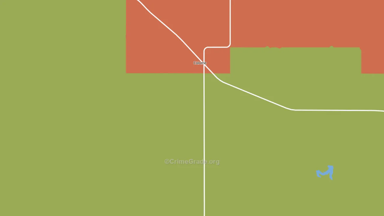 Colome, SD Map of Vehicle Theft Rates