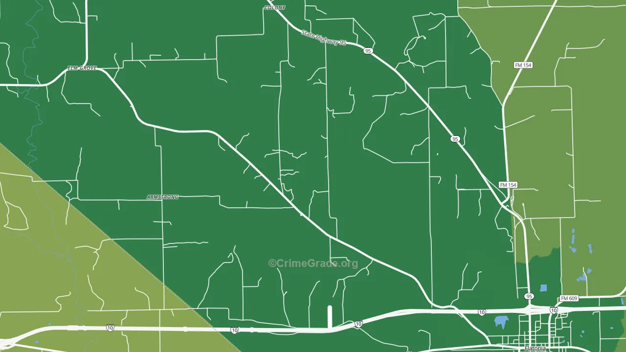 Colony, TX Map of Vehicle Theft Rates