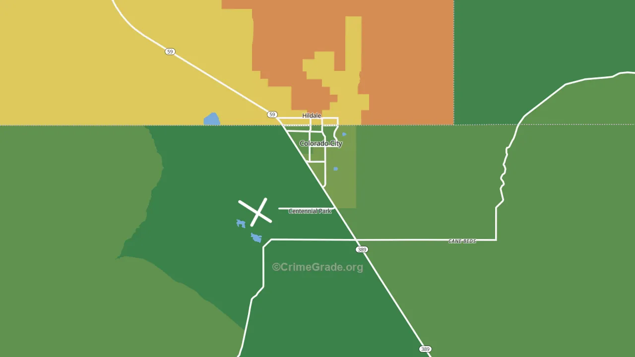 Colorado City, AZ Map of Vehicle Theft Rates