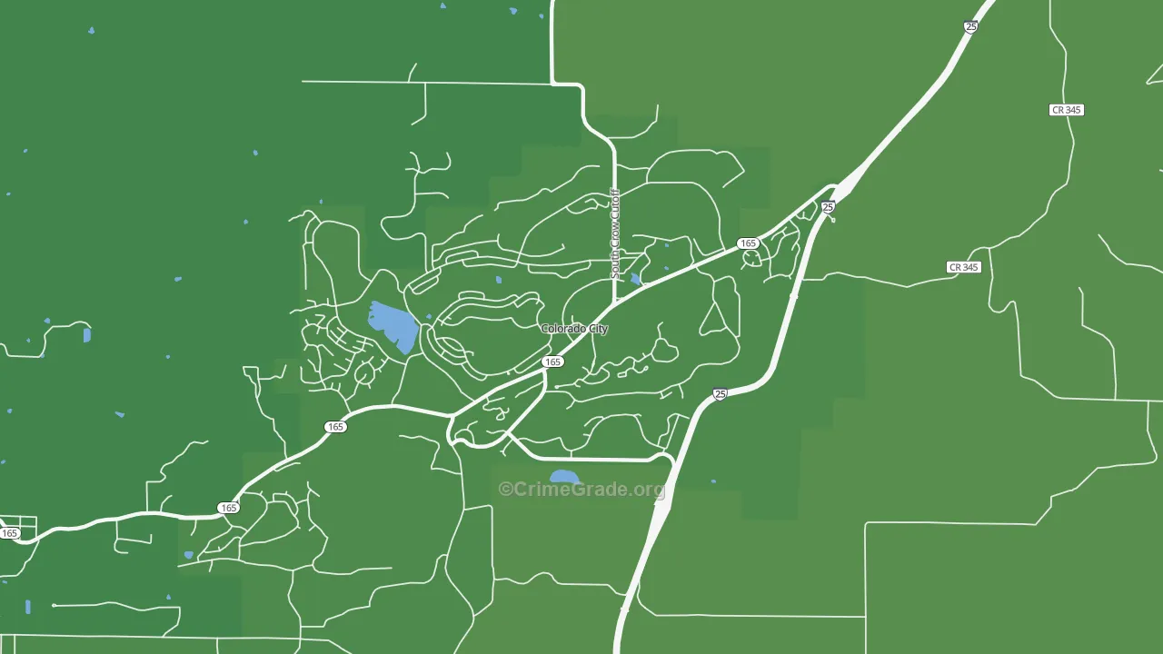 Colorado City, CO Map of Vehicle Theft Rates