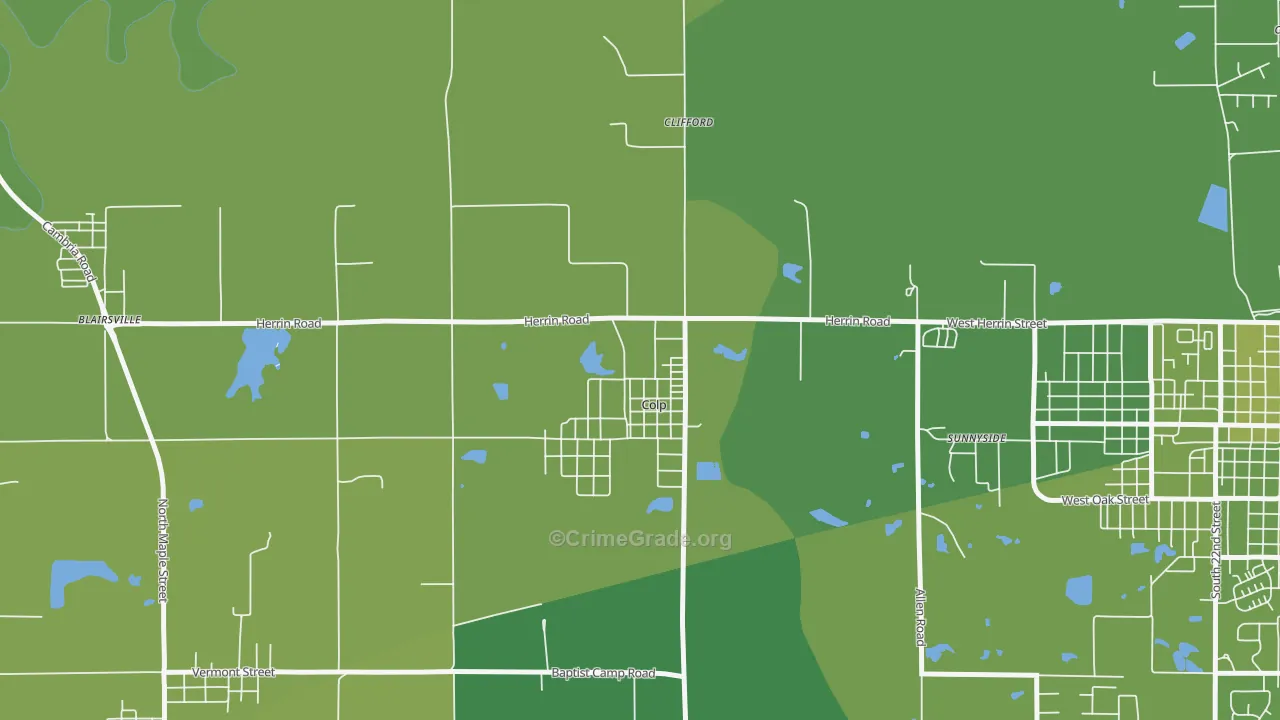 Colp, IL Map of Vehicle Theft Rates
