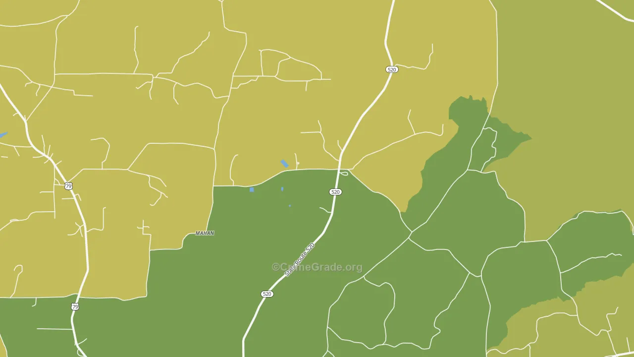 Colquitt, LA Map of Vehicle Theft Rates