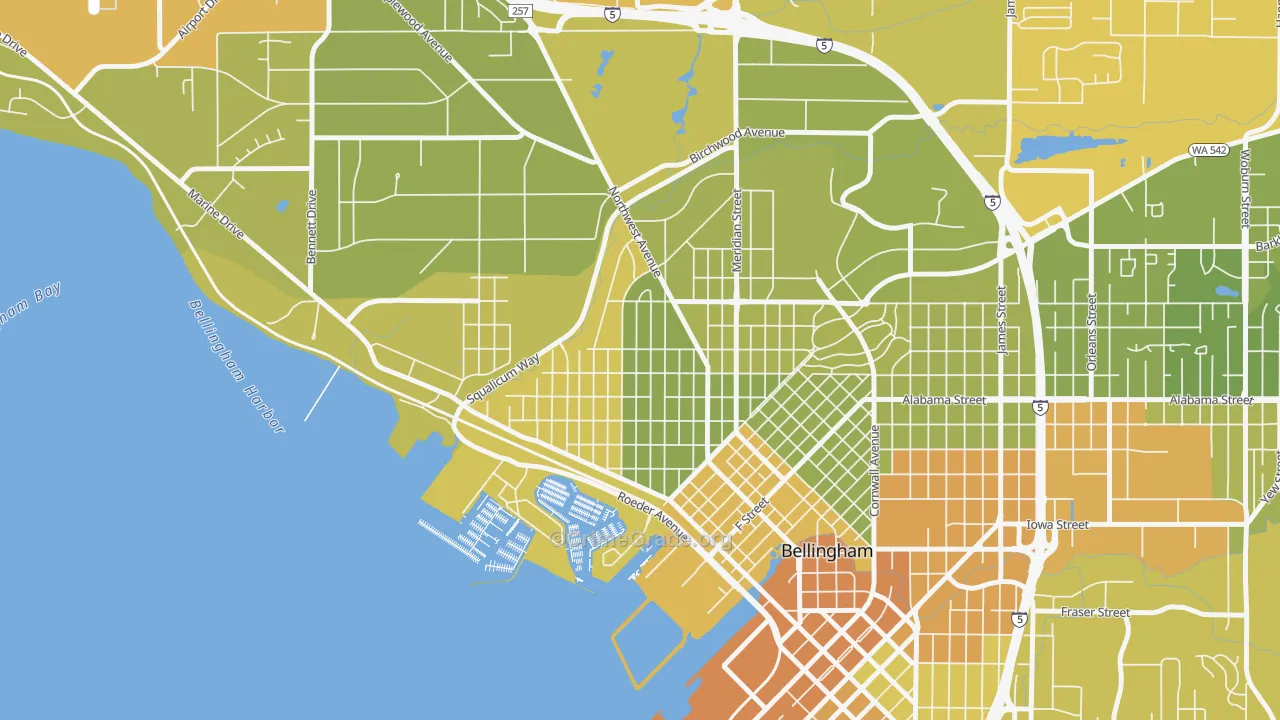 Columbia, Bellingham, WA Map of Vehicle Theft Rates