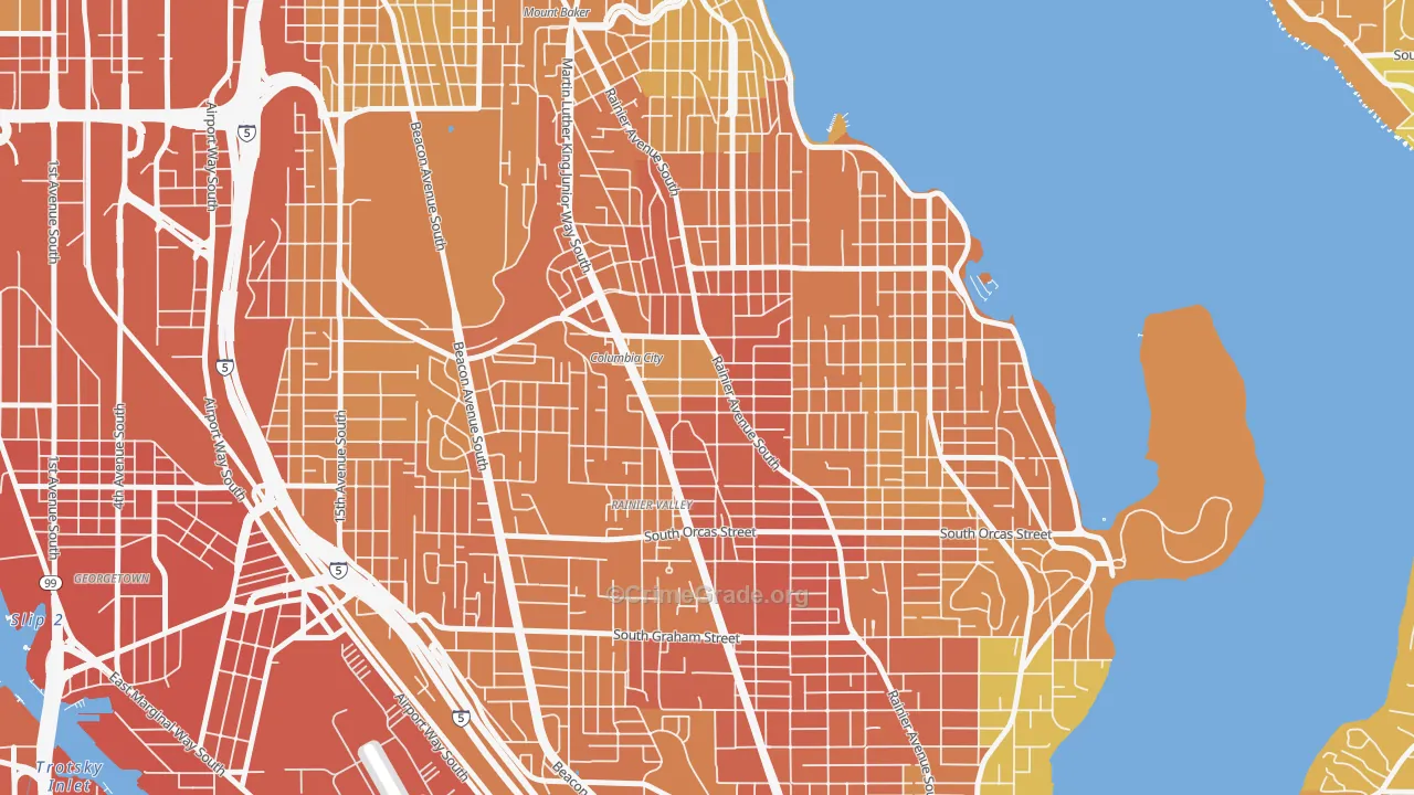 Columbia City, Seattle, WA Map of Vehicle Theft Rates