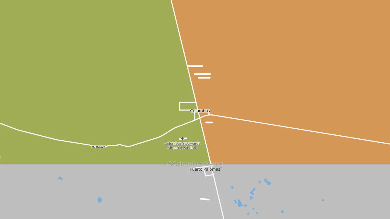 Columbus, NM Map of Vehicle Theft Rates