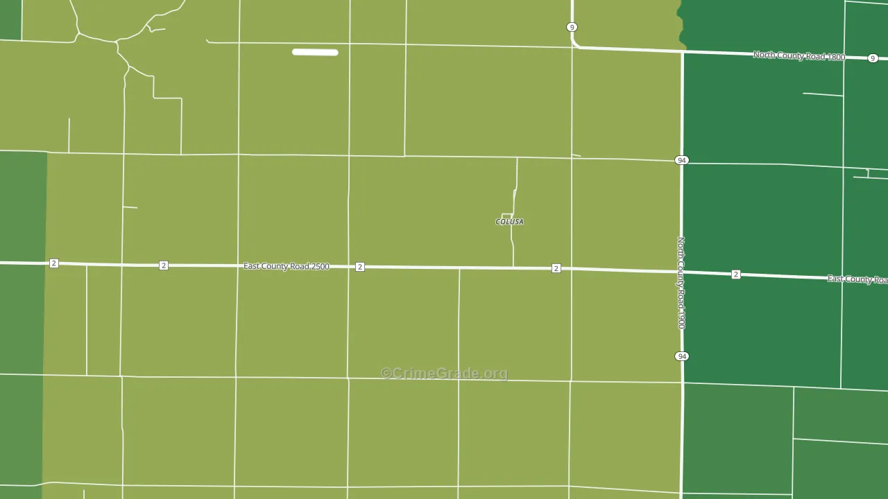 Colusa, IL Map of Vehicle Theft Rates