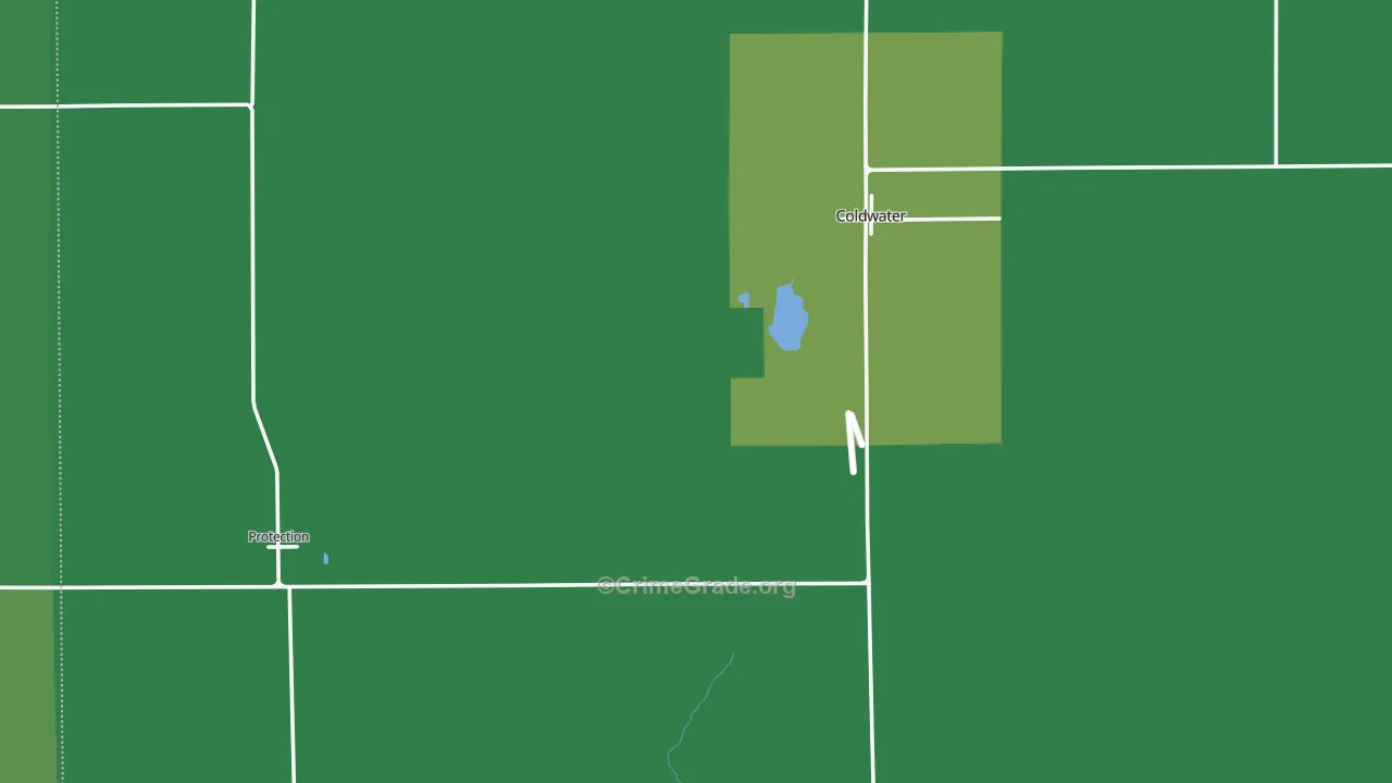 Comanche County, KS Map of Vehicle Theft Rates
