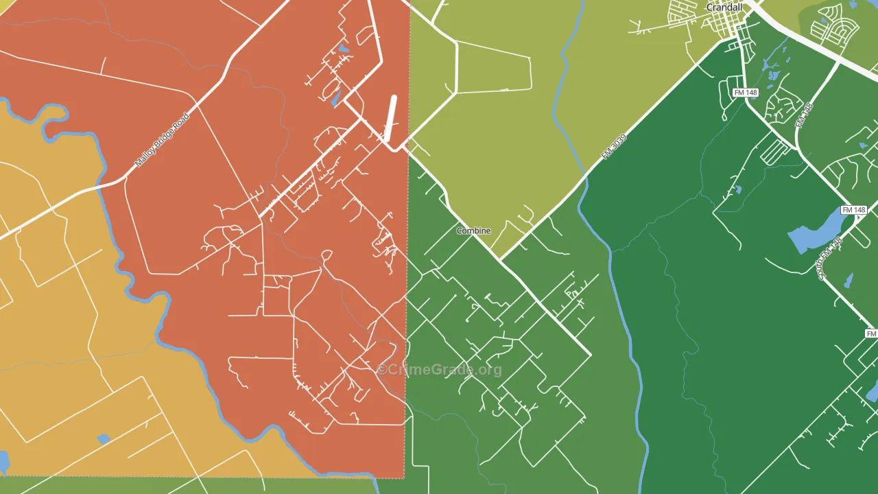 Combine, TX Map of Vehicle Theft Rates