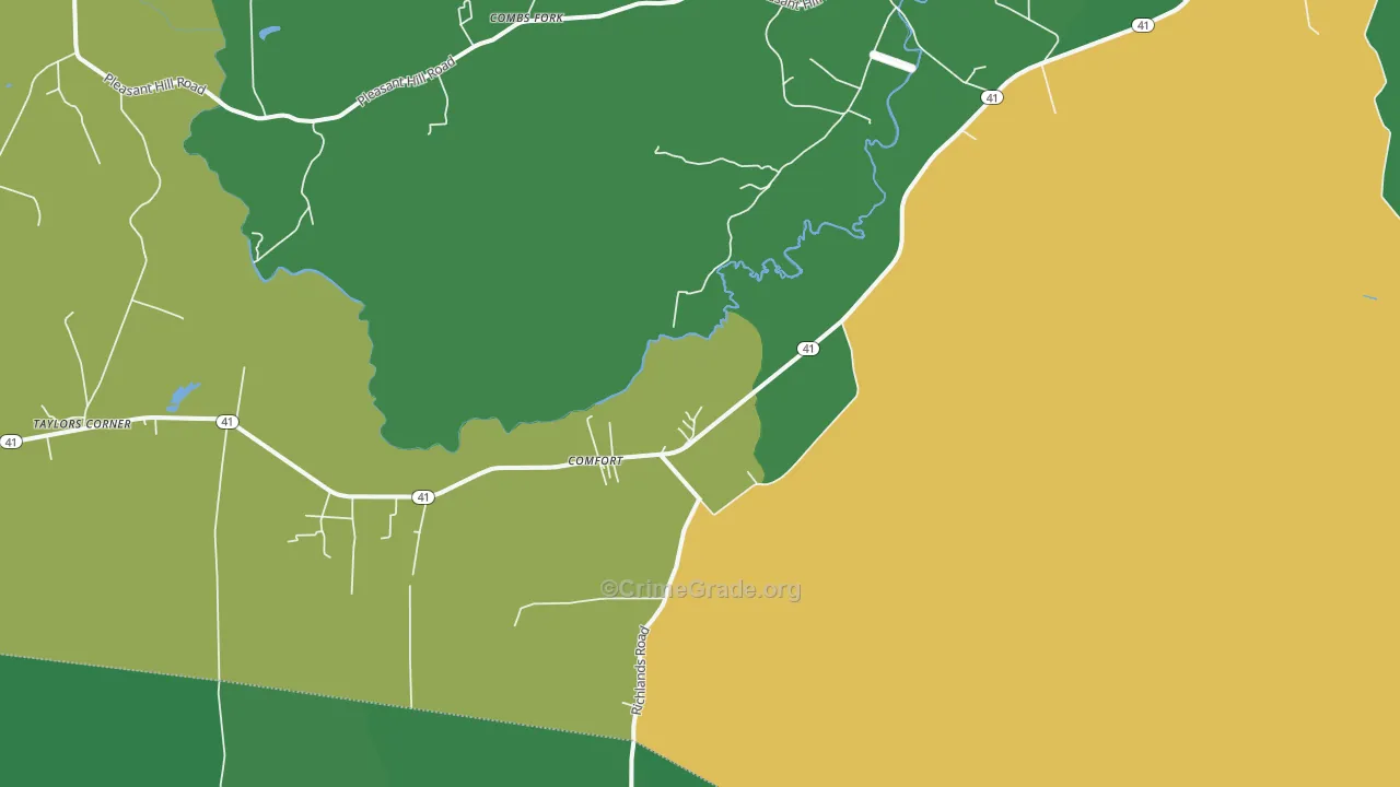 Comfort, NC Map of Vehicle Theft Rates