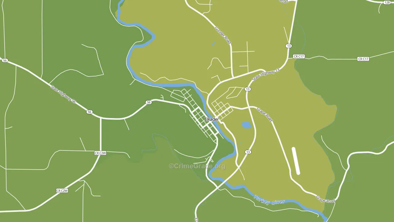 Communia, IA Map of Vehicle Theft Rates
