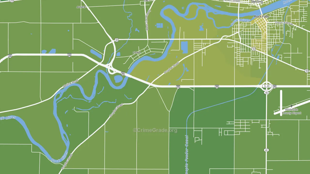 Como, IL Map of Vehicle Theft Rates