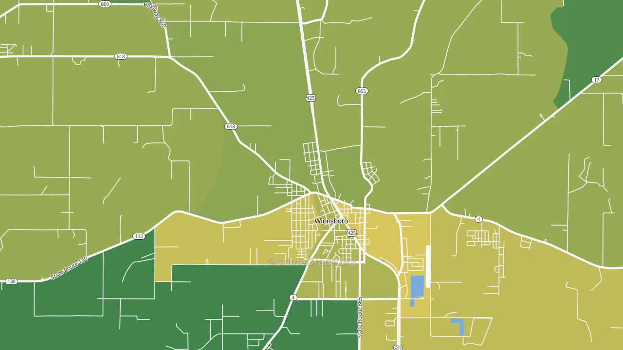 Como, LA Map of Vehicle Theft Rates