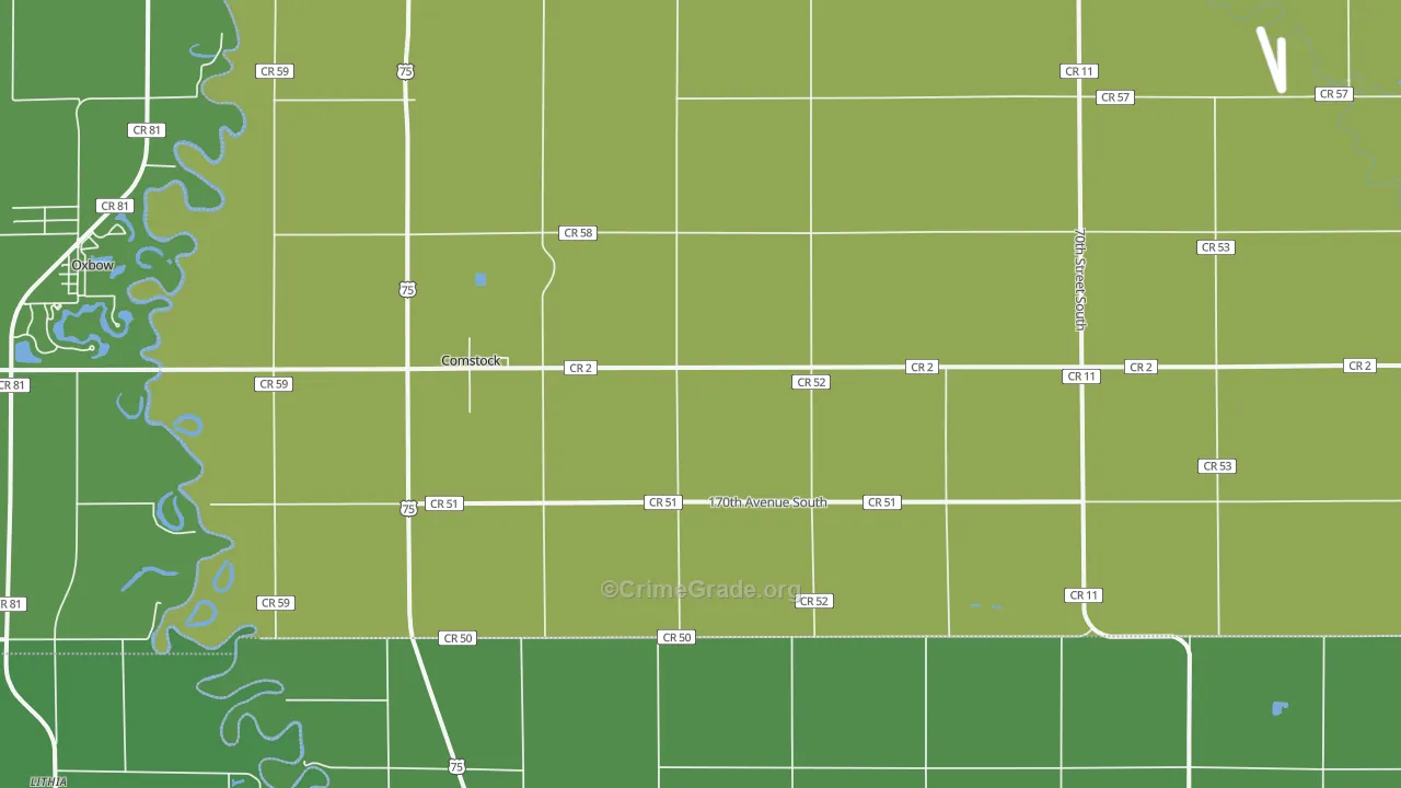 Comstock, MN Map of Vehicle Theft Rates