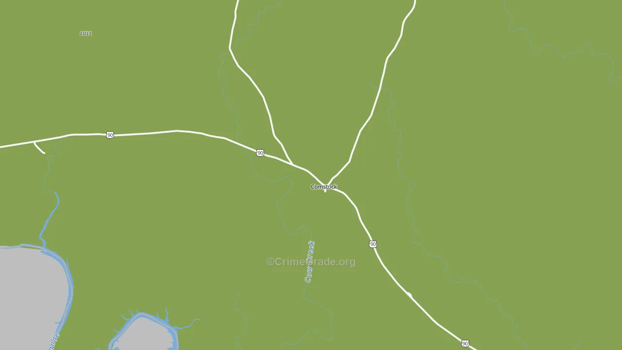Comstock, TX Map of Vehicle Theft Rates