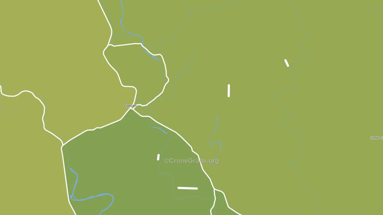 Concan, TX Map of Vehicle Theft Rates