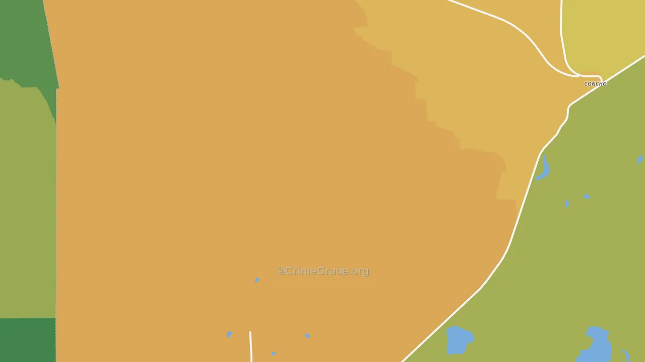 Concho, AZ Map of Vehicle Theft Rates