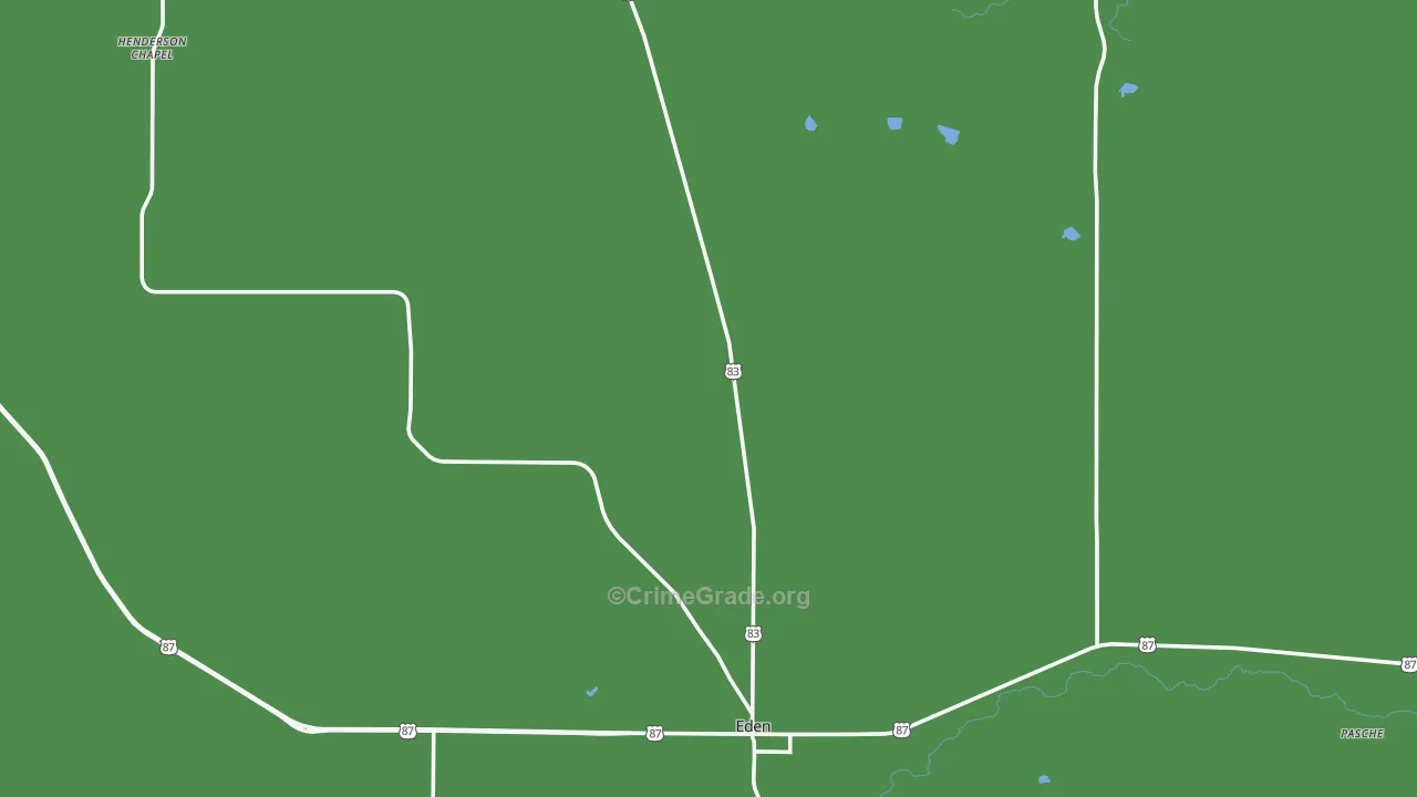 Concho County, TX Map of Vehicle Theft Rates