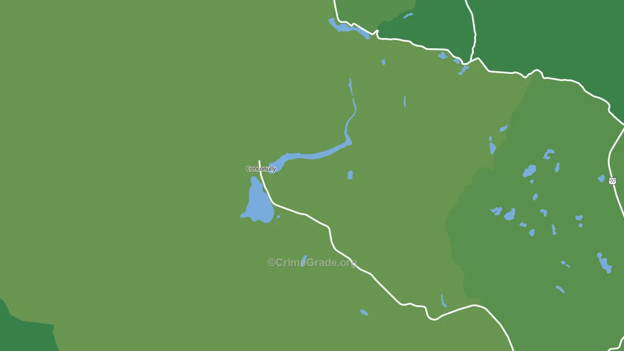 Conconully, WA Map of Vehicle Theft Rates