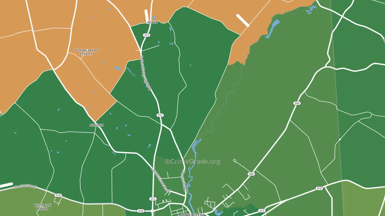 Concord, MD Map of Vehicle Theft Rates