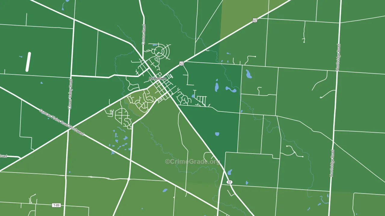 Concord, OH Map of Vehicle Theft Rates