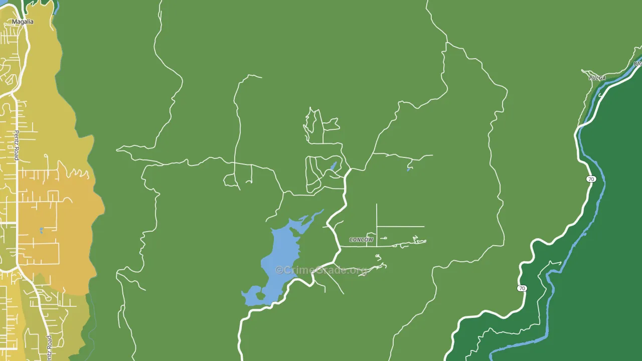 Concow, CA Map of Vehicle Theft Rates