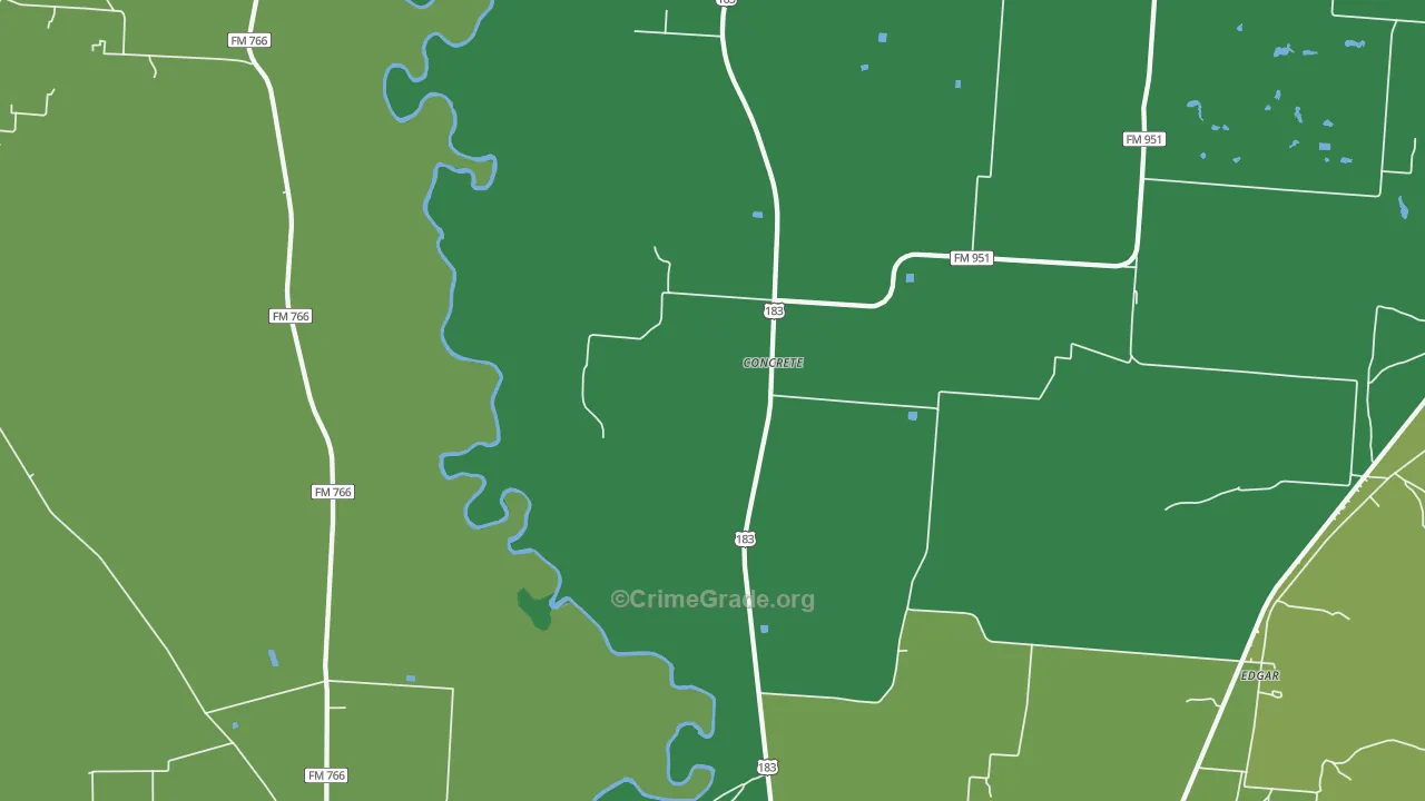 Concrete, TX Map of Vehicle Theft Rates