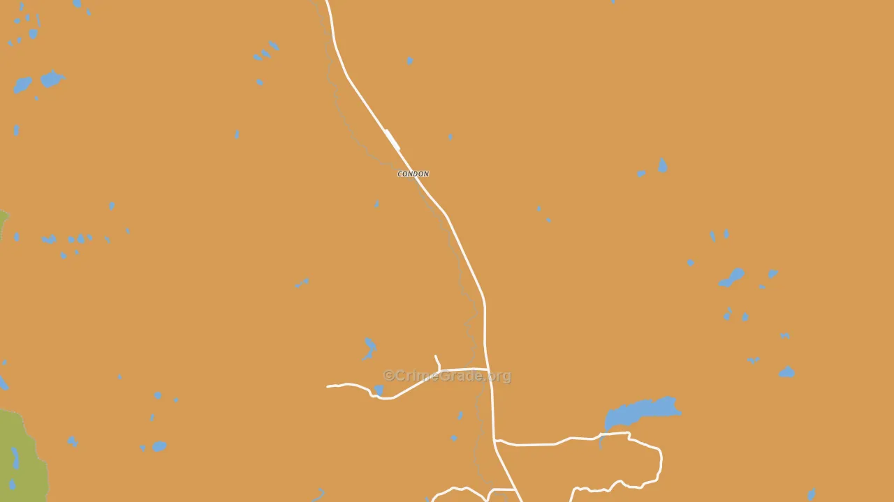 Condon, MT Map of Vehicle Theft Rates