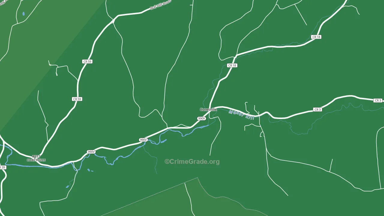 Conesville, NY Map of Vehicle Theft Rates