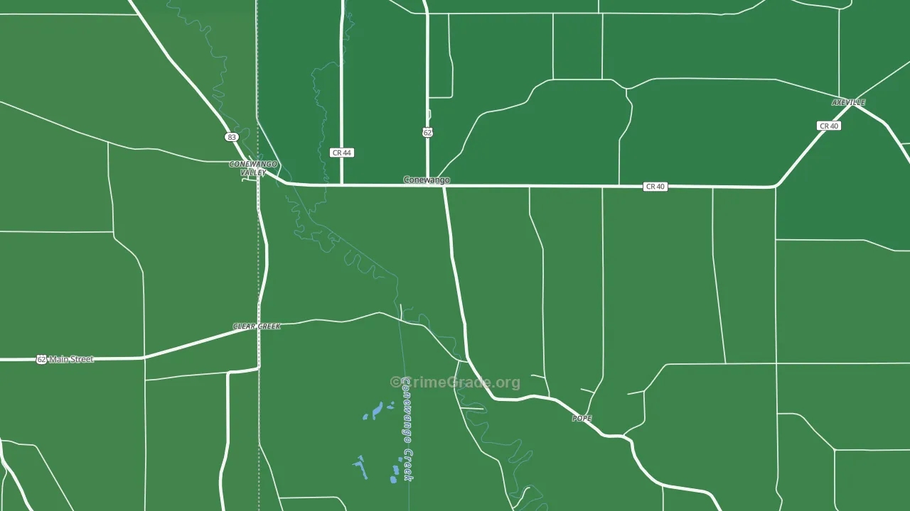 Conewango, NY Map of Vehicle Theft Rates