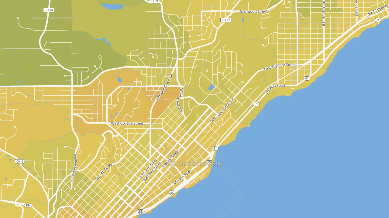 Congdon Park, Duluth, MN Map of Vehicle Theft Rates
