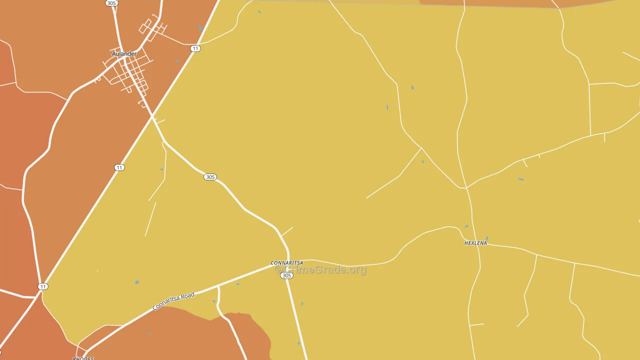 Connaritsa, NC Map of Vehicle Theft Rates