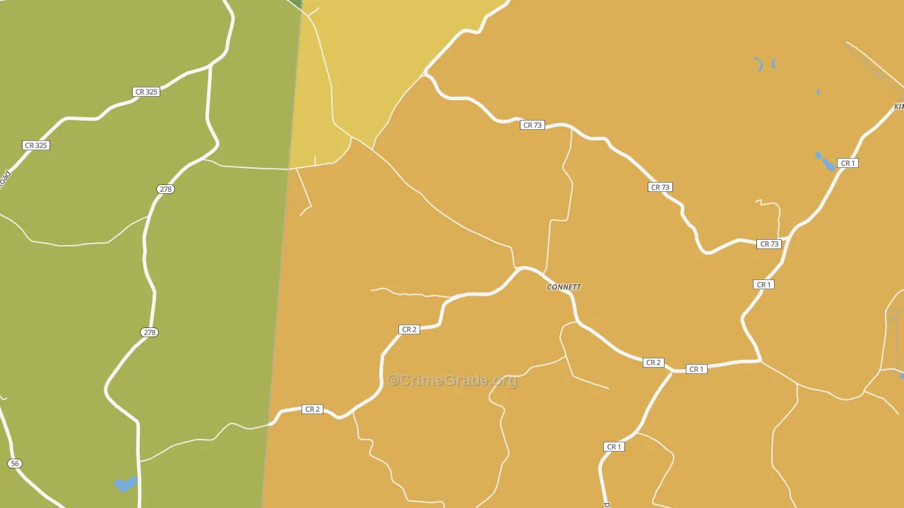 Connett, OH Map of Vehicle Theft Rates