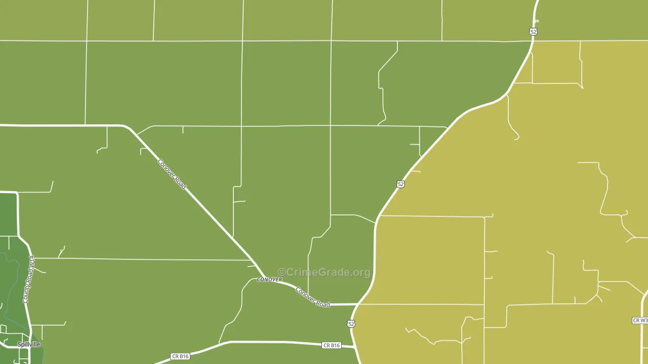 Conover, IA Map of Vehicle Theft Rates