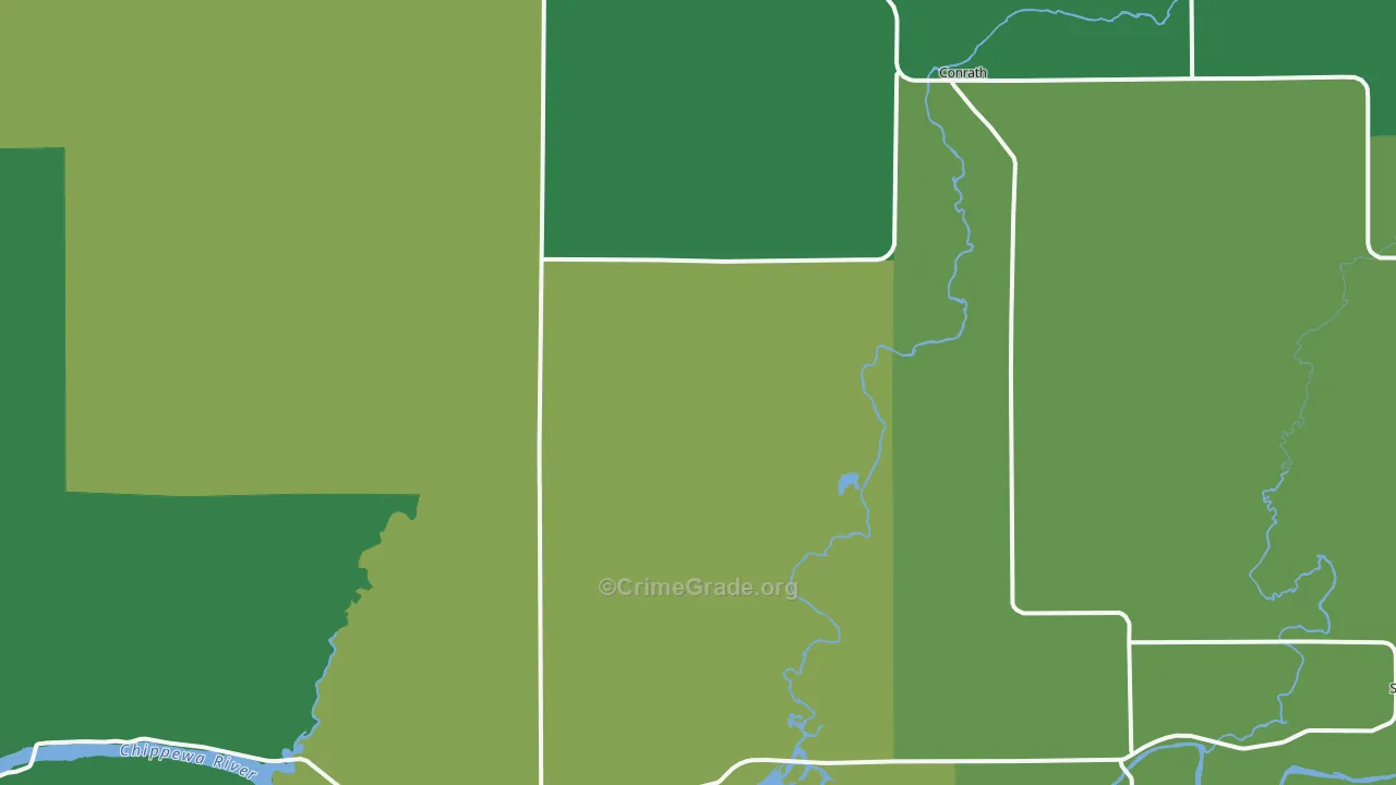 Conrath, WI Map of Vehicle Theft Rates