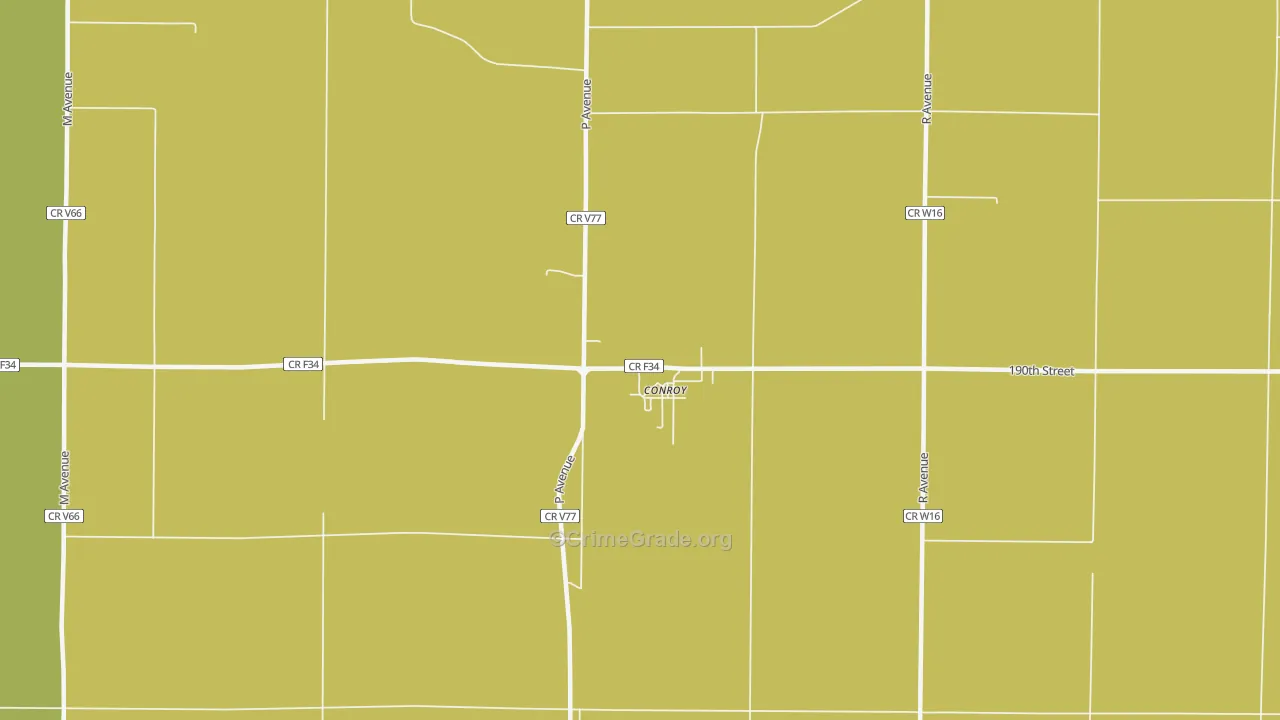 Conroy, IA Map of Vehicle Theft Rates