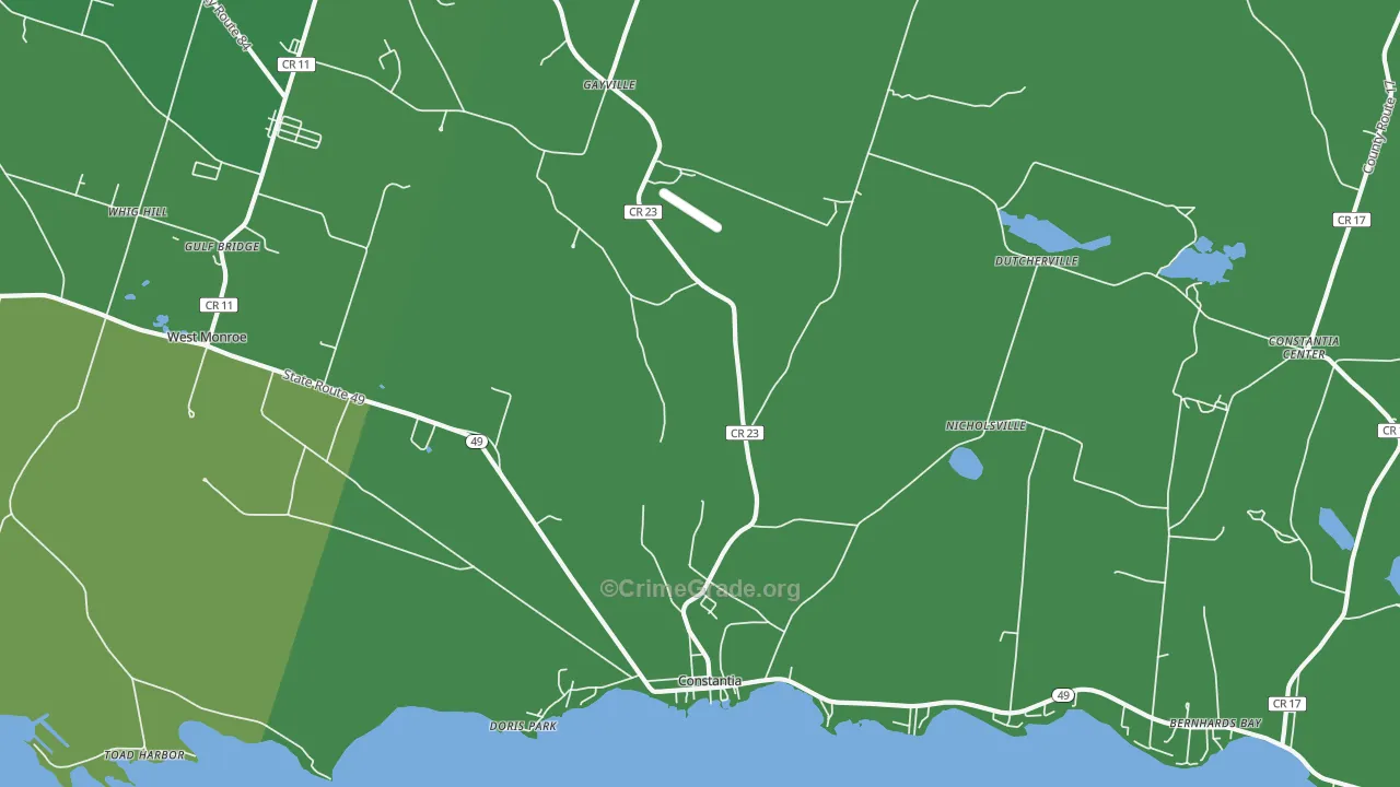 Constantia, NY Map of Vehicle Theft Rates