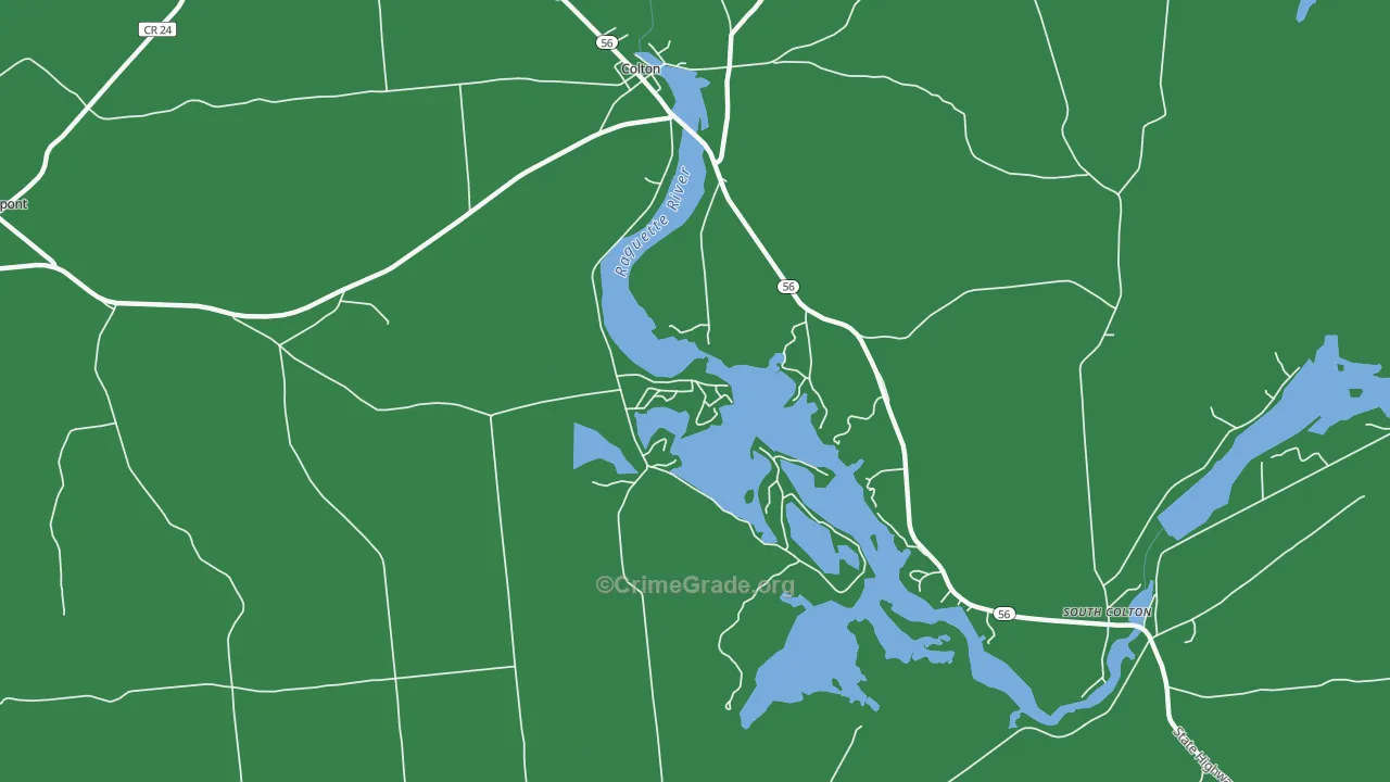 Cook Corners, NY Map of Vehicle Theft Rates