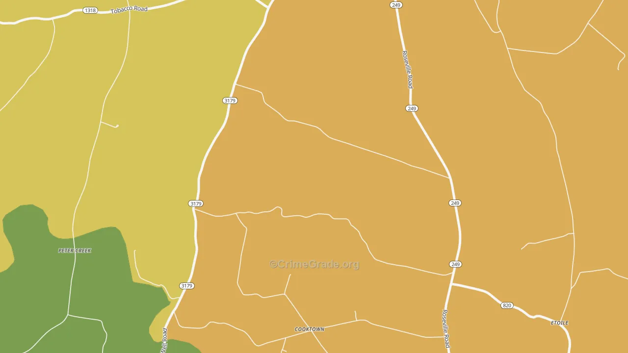 Cooktown, KY Map of Vehicle Theft Rates