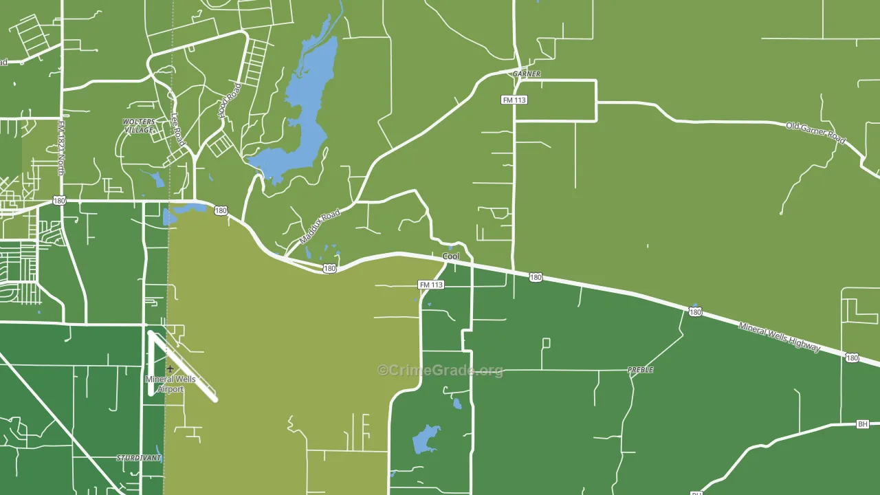Cool, TX Map of Vehicle Theft Rates