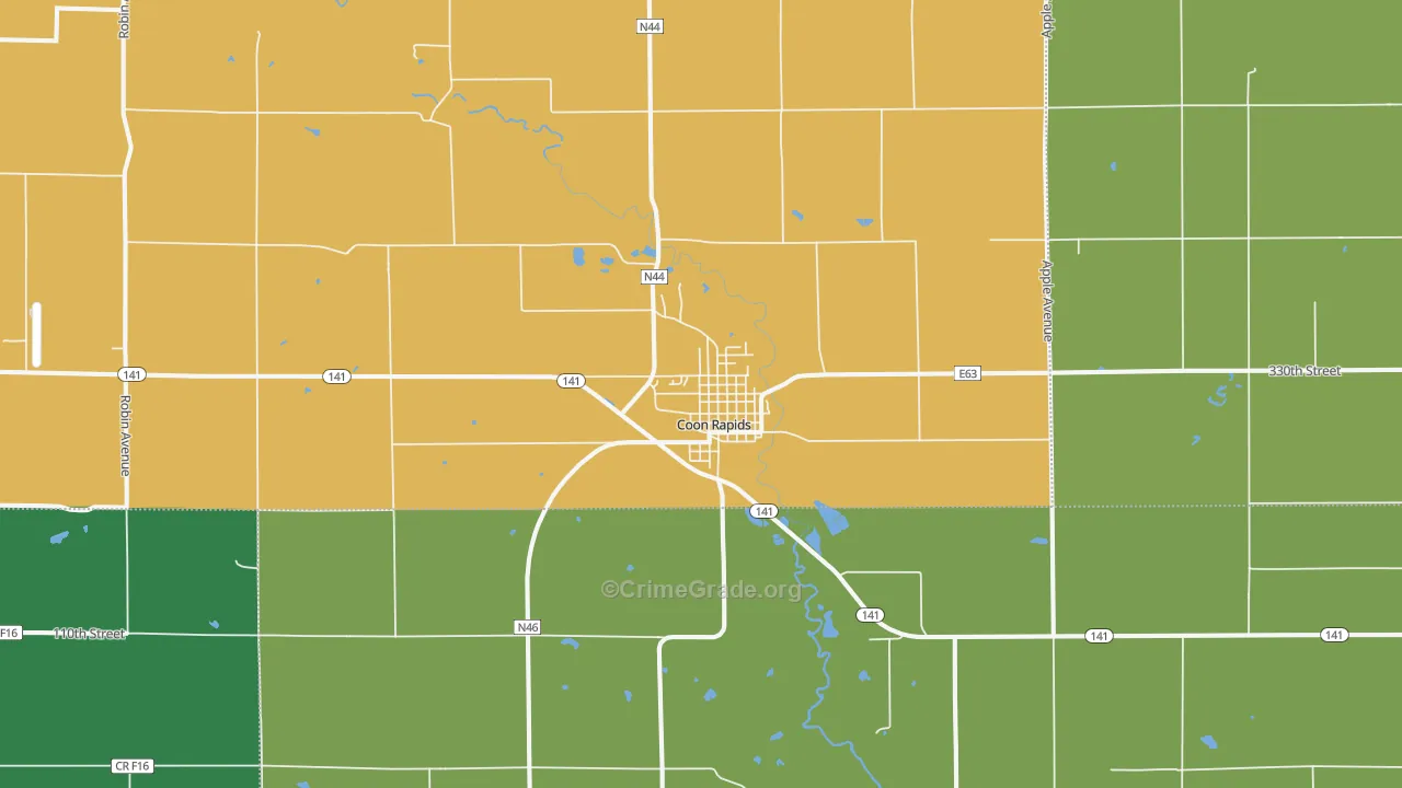 Coon Rapids, IA Map of Vehicle Theft Rates