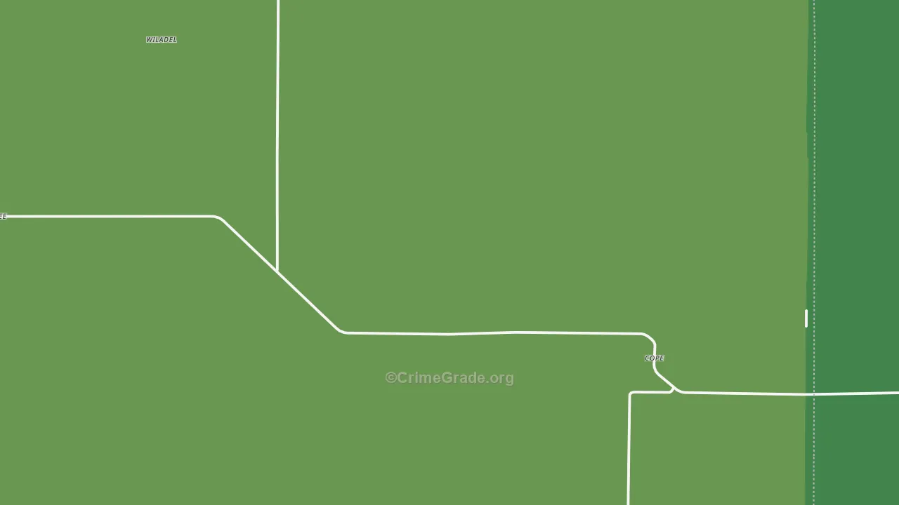 Cope, CO Map of Vehicle Theft Rates
