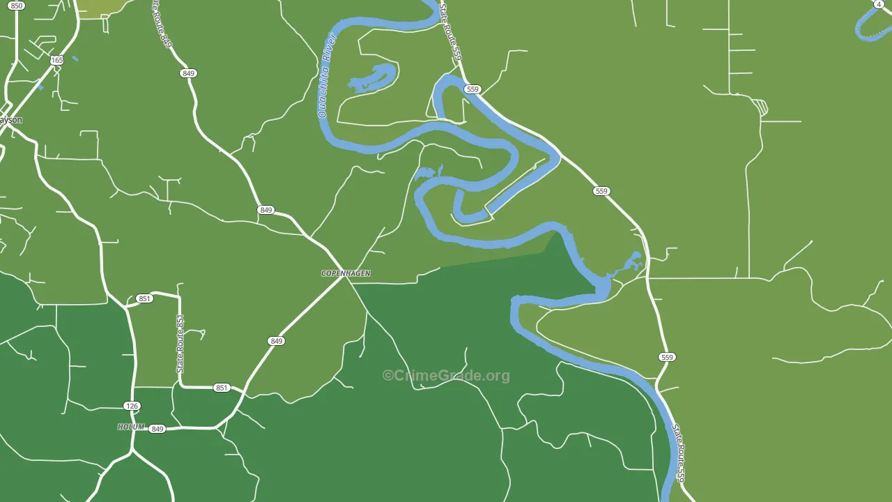 Copenhagen, LA Map of Vehicle Theft Rates