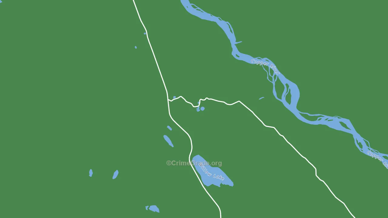 Copper Center, AK Map of Vehicle Theft Rates